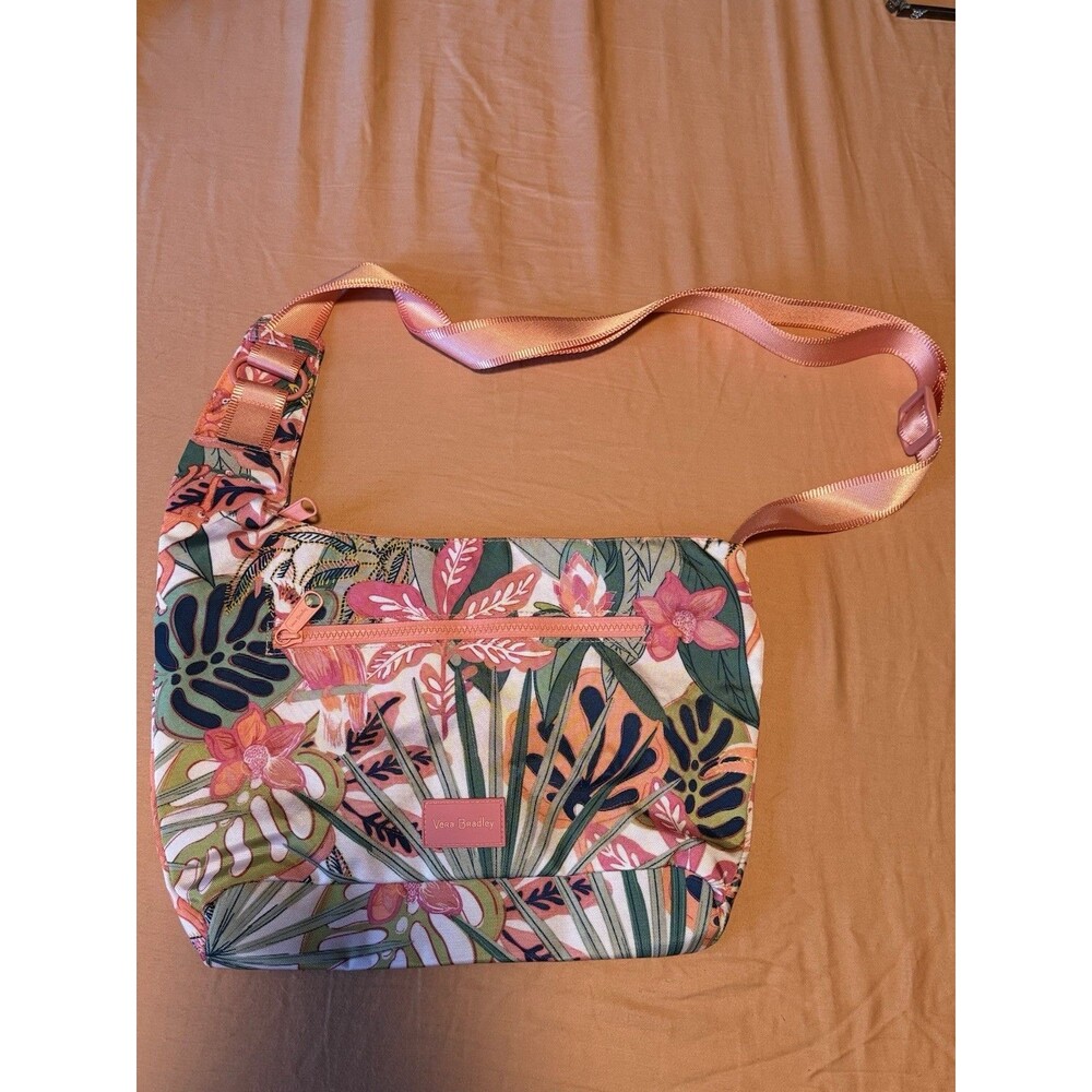 Vera Bradley ReActive Crossbody Sling Purse Rain Forest Canopy Coral